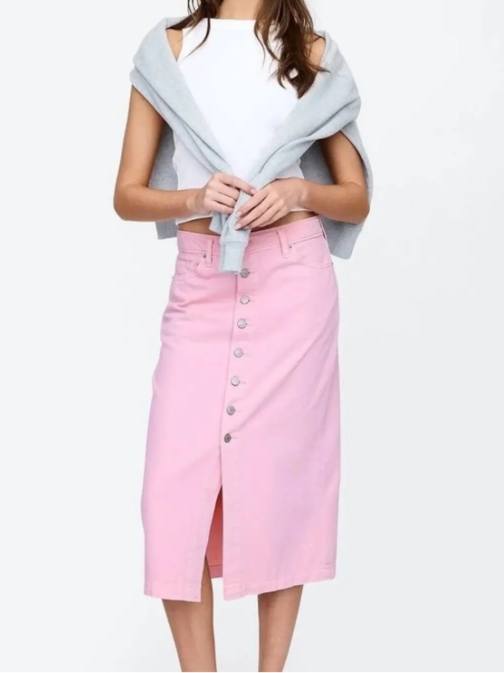 Gap Lilac Denim Midi Skirt